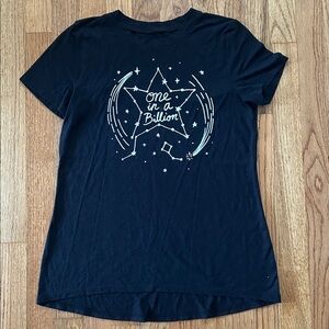 Modern Lux Black Tee One in A Billion Black Graphic Top